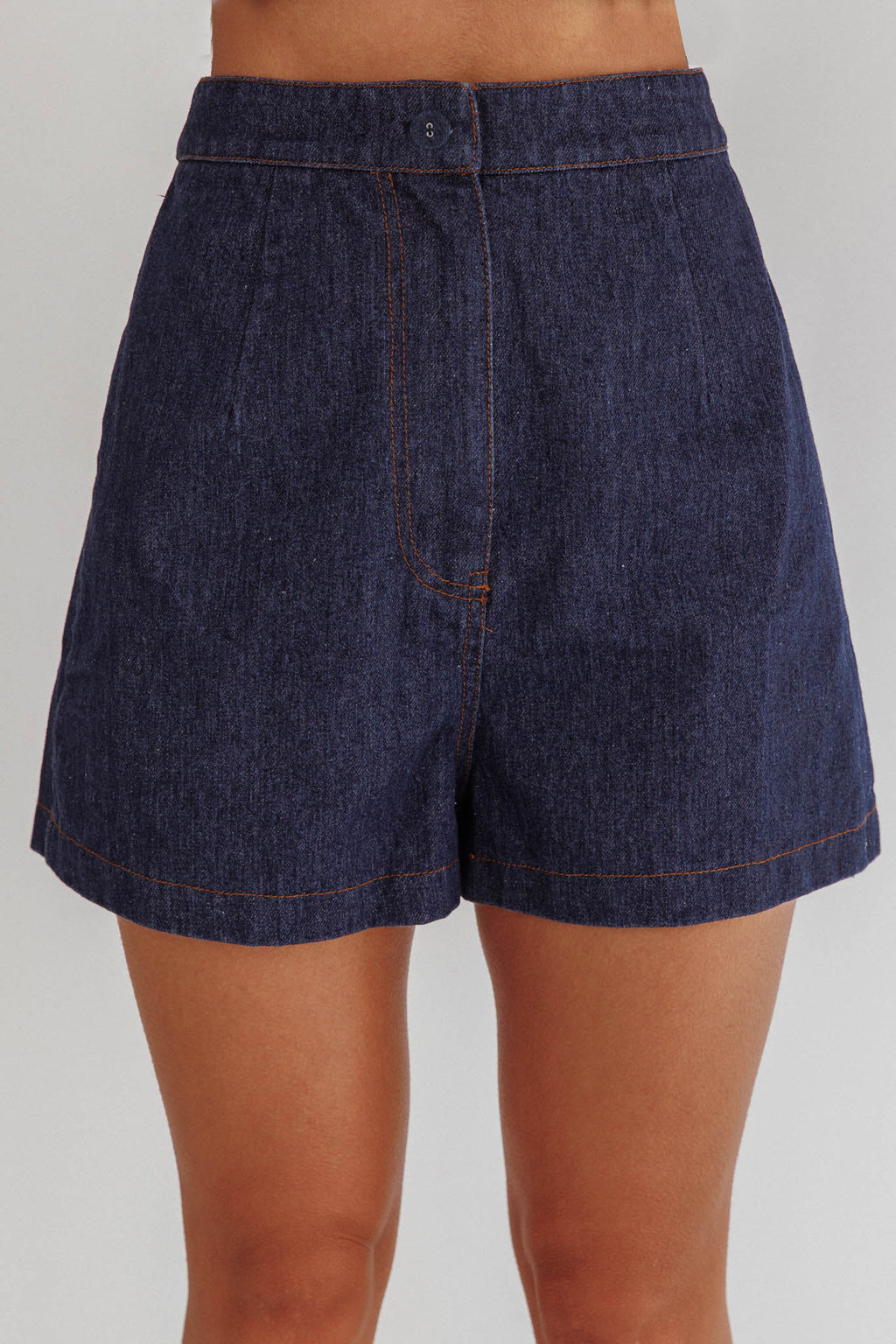 Bluetide Dark Denim Halter-Neck Shorts Set