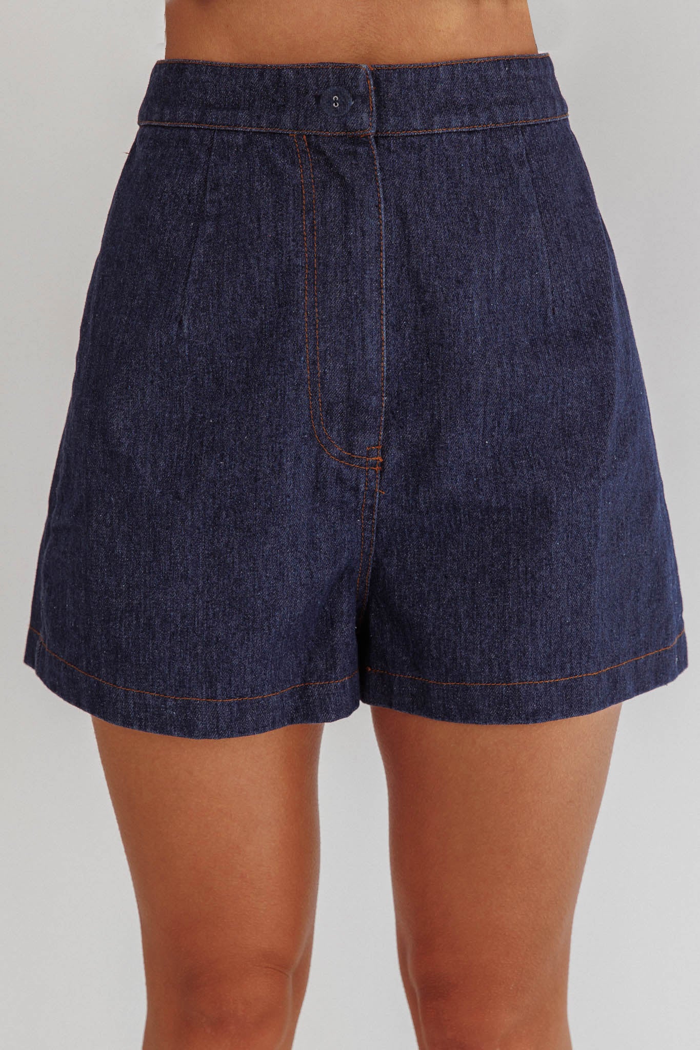 Bluetide Dark Denim Halter-Neck Shorts Set